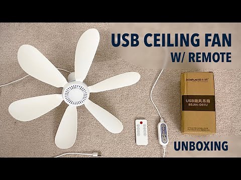 6-Bladed 17” USB Mini Ceiling Fan w/ Remote | Unboxing