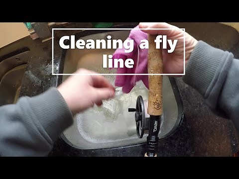 Cleaning and treating a floating fly line