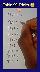 Table 99 multiplication trick 🧠💯🙀 | Tutor Precious