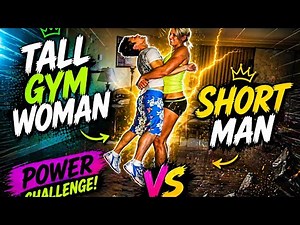 Tall Gym Girl Lift and Carry Challenge Short Man!