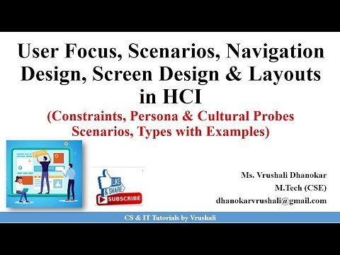 HCI 4.3 User Focus, Scenarios, Navigation Design, Screen Design & Layouts in HCI.