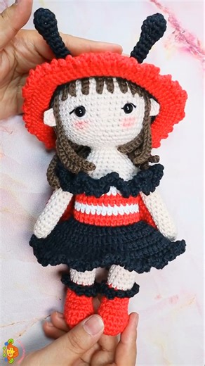 Cute Ladybug Princess #crochet #amigurumi