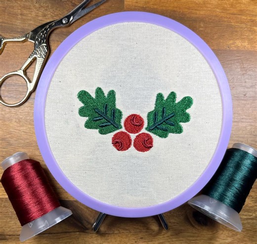 Holly and Ivy Embroidery Design | Christmas Foliage Machine Embroidery File | Holiday Embroidery | Instant Download - Etsy