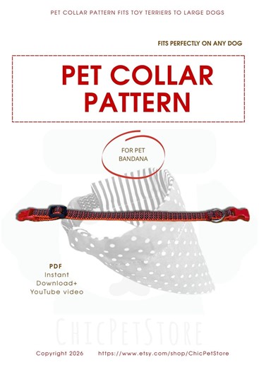 Pet Collar Sewing Pattern PDF | Adjustable Dog & Cat Collar Tutorial | DIY Nylon Collar Pattern | Beginner Friendly | Instant Download - Etsy