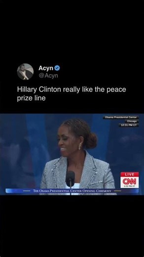 Hillary Clinton really like the peace prize line 👀👀