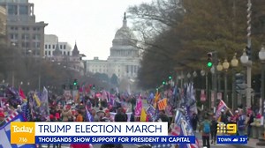 Thousands of Donald Trump supporters are right now marching through the streets of Washington D.C. after the U.S. Supreme Court rejected the President's bid to overturn the election. #9Today | TODAY