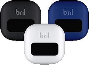 Bril UV-C Toothbrush Cleaner, Portable Brush Cover, Holder, and Travel Case for Any Size Toothbrush, White, Black, Navy (3 Pack)