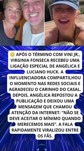 Angélica manda indireta após término de Virginia e Vini Jr!