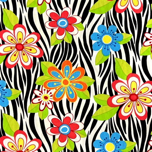 Zebra Print and Flowers Scrub Cap - Etsy