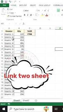 Link Two Sheets in Excel & Apply Formulas Across Them#excel