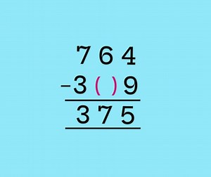 The image shows a subtraction problem:  7643( )9  375Wh... | Filo