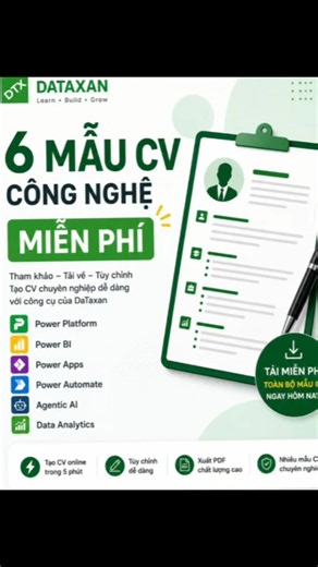 Tạo CV online Miễn Phí - Top Mẫu CV FREE - Power platform - Power BI - PowerApps - Power Automate