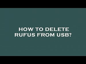 How to delete rufus from usb?