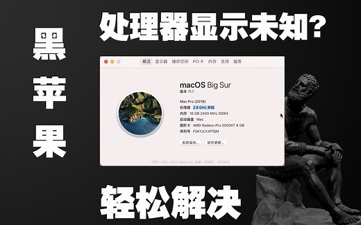 【黑苹果】黑苹果处理器显示未知解决方法Opencore修改