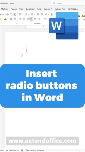 How to insert radio buttons in a Microsoft Word document?