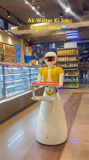 Robot Serving Food in Restaurant 😦Future of India! #robot #restaurant #explore