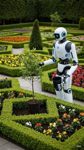 Future Gardening 🤖🌱 | AI Robot Planting Trees#AI #AIRobot #FutureTechnologyYouTubeShorts #ViralVideo