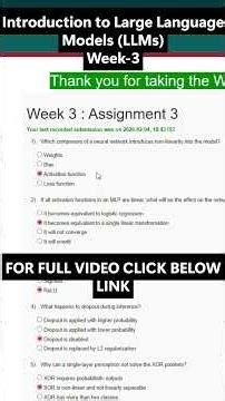 NPTEL Introduction to Large Language Models (LLMs) Week 3 Assignment Answers | noc26-cs88