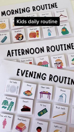 Get your kids’ routine on track with our visual daliy routine chart 📅✨ #kidsroutinechart #visualschedule #parentinghacks #organizedkids #dailyschedule #getorganized