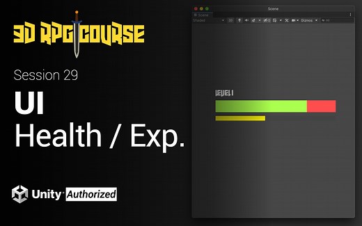 Unity2020 3DRPG游戏开发教程|Core核心功能29:Player UI 添加玩家信息显示｜中文课堂