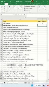 Words Count in Excel - Excel Tips and Tricks #shorts