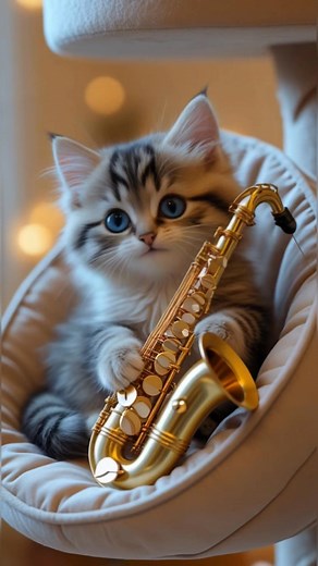 Cat and saxophone 🎷 #cat #saxophone #today #now #kitty #USA | Oleksii Dokov