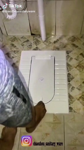 Classic bathroom ceramic squatting pan with seat coverone touch openeasy to open and closeABS push button,Isolate odor to avoid mosquito enter,Clamshell spring never be rustUsing the design of the bomb cover, the cover plate has a large bearing capacity and can withstand 300 kg🐘Anti-slip design, could stand on the cover during shower . There is a drain hole in the middle of the cover to prevent falls.Home to sweet home#bath #bathroomidea#toiletbowl #holatoilet #toilet #wc #شیرال