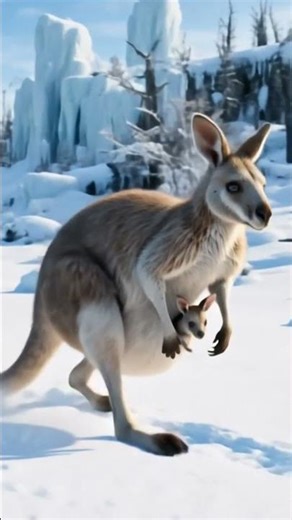 Baby Kangaroo Pouch Peek – So Cute! 🥰🦘 #animals #cuteanimals #shorts