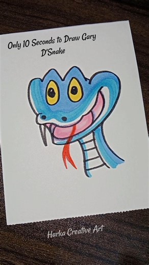 10 Second Drawing Challenge: Gary D’Snake 🐍 #zootopia #art #challenge