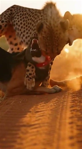 WILD MOMENT: When Cheetahs Meet a Domestic Dog! 😱 #shorts