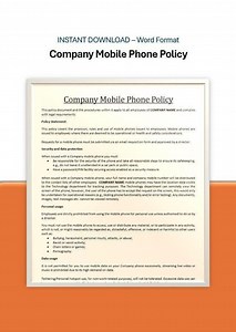 HR Policy - Company Mobile Phone Policy - UK Legislation 2025/2026 - Etsy