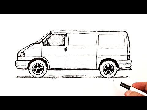 How to draw a car Volkswagen Transporter