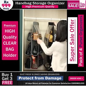 3 comments | Buy 1 Get 3 Free Handbag Storage Hanging Purse Organizer...