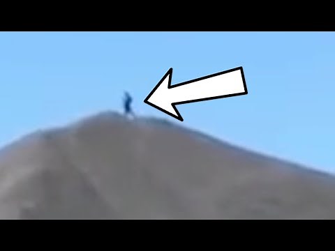 Unbelievable! A gigantic being or creature walking on a mountain in Mexico