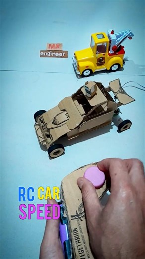 Diy Make Rc car with cardboard and dcmotor #shorts #diy #handmade