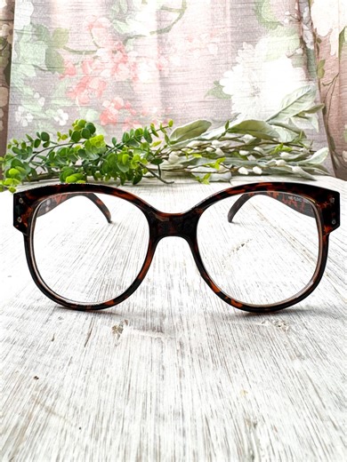 Oversized Round Clear Lens Glasses: Faux Eyeglasses, Tortoise-shell Plastic Frames - Etsy