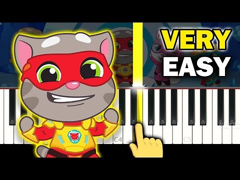 TALKING TOM HEROES - Theme song - VERY EASY Piano tutorial