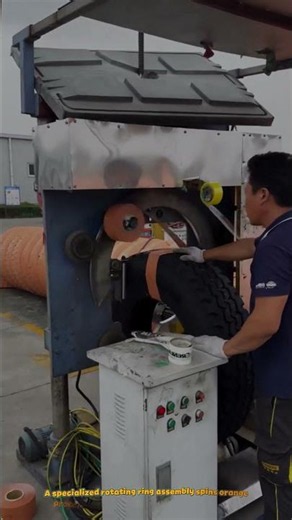 Continuous 45-Tire/Hour Orbital Machine Automatically Wrapping Protective Film #tools