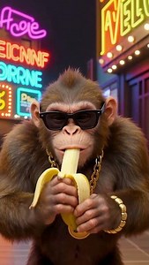 Gangster Monkey Smokes a Banana Like a Boss! 😎🍌🐒