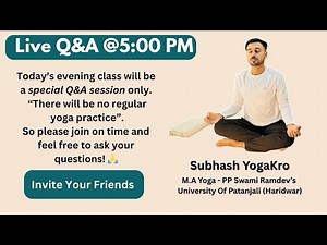 🔴 Live QNA With @subhashYogakro - Lifetime Free Yoga