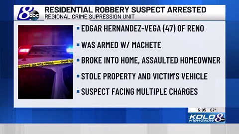 Reno man charged in connection with home invasion robbery