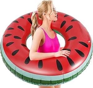 HeySplash Pool Tubes for Adult, 40 inch Large Pool Float Swim Floaties, Watermelon Floats Inflatable Swimming Ring Floating, Summer Fun Beach Lake Party Decoration Toys,Inner Tube Floaty