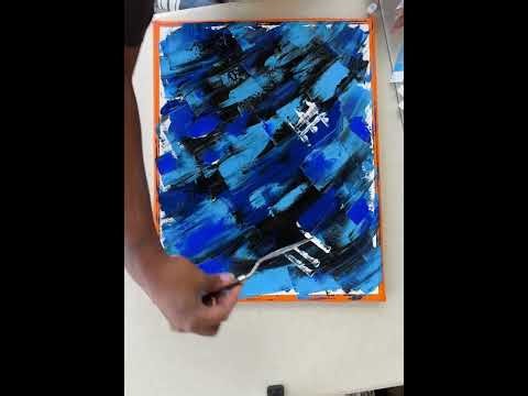 Blue Abstract Acrylic Painting 🎨 | Satisfying Abstract Acrylic Painting