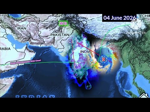 Next 25 Days Weather System Map Forecàst South Asia/20 May 2026 Monsoon Low pressure Area.