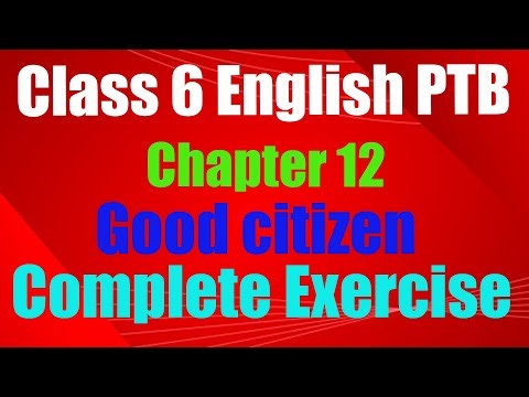 Unit 12 |`Good Citizen`|Class 6 New English book 2023,24 Complete Exercise + Questions Answers PTB