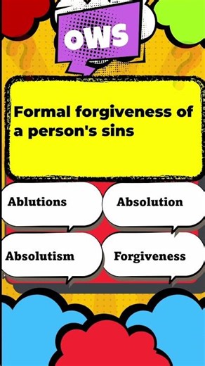One word substitutions || SSC || Vocabulary || Formal forgiveness of a person's sins