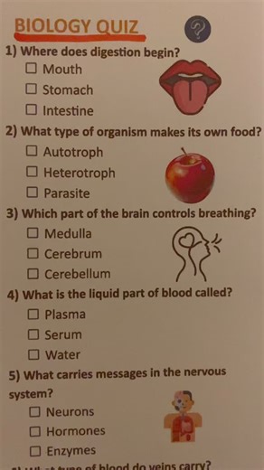 Biology Quiz - Can you get 7/7? #biology #biologyquiz #quizoftheday | QuizMaster101