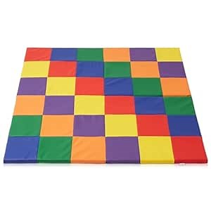 Casafield Play Mat, 58" x 58" Foldable Kids Activity Floor Mat for Infants and Toddlers, Large Padded Playmat, Assorted Colors