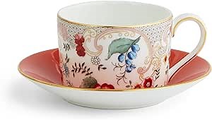 Wedgwood Wonderlust Teacup & Saucer Set Rococo Flowers
