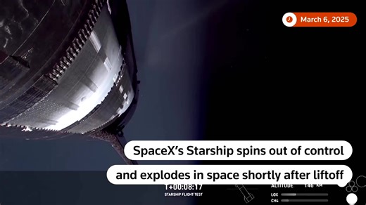 SpaceX's Starship spins out of control and explodes in space shortly after liftoff https://reut.rs/3FazJwc | Reuters